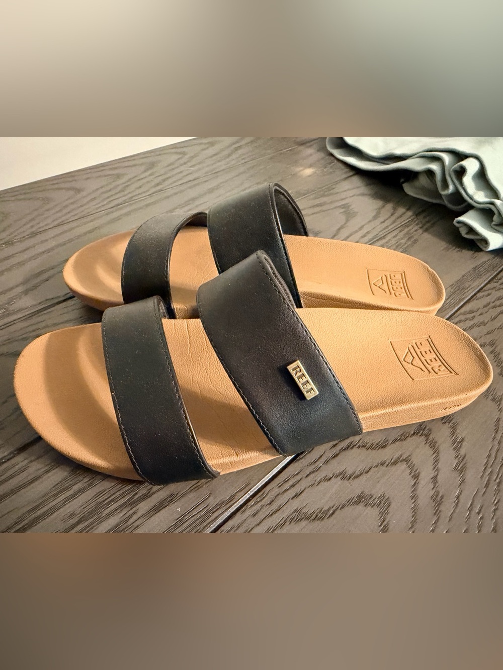 Reef Double-Strap Slide Sandals - Black & Brown